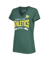 Women's G-iii 4Her by Carl Banks Green Oakland Athletics Dream Team V-Neck T-shirt