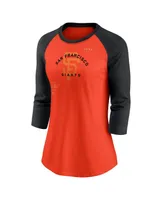 Women's Nike Orange, Black San Francisco Giants Next Up Tri-Blend Raglan 3/4-Sleeve T-shirt