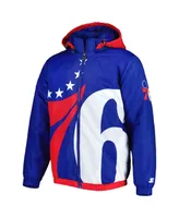 Men's Starter Royal Philadelphia 76ers The Triple Double Full-Zip Hoodie Jacket