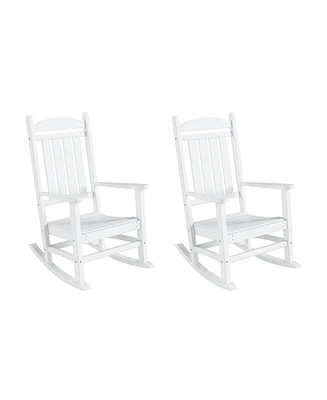All-Weather Outdoor Patio Poly Classic Porch Rocking Chair (Set of 2)