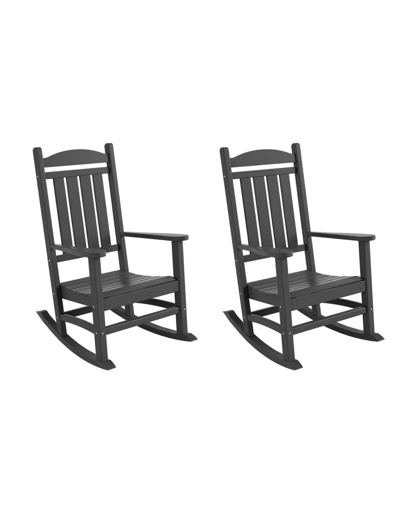 WestinTrends All-Weather Outdoor Patio Poly Classic Porch Rocking Chair (Set of 2)