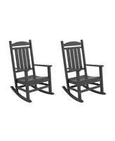 WestinTrends All-Weather Outdoor Patio Poly Classic Porch Rocking Chair (Set of 2)