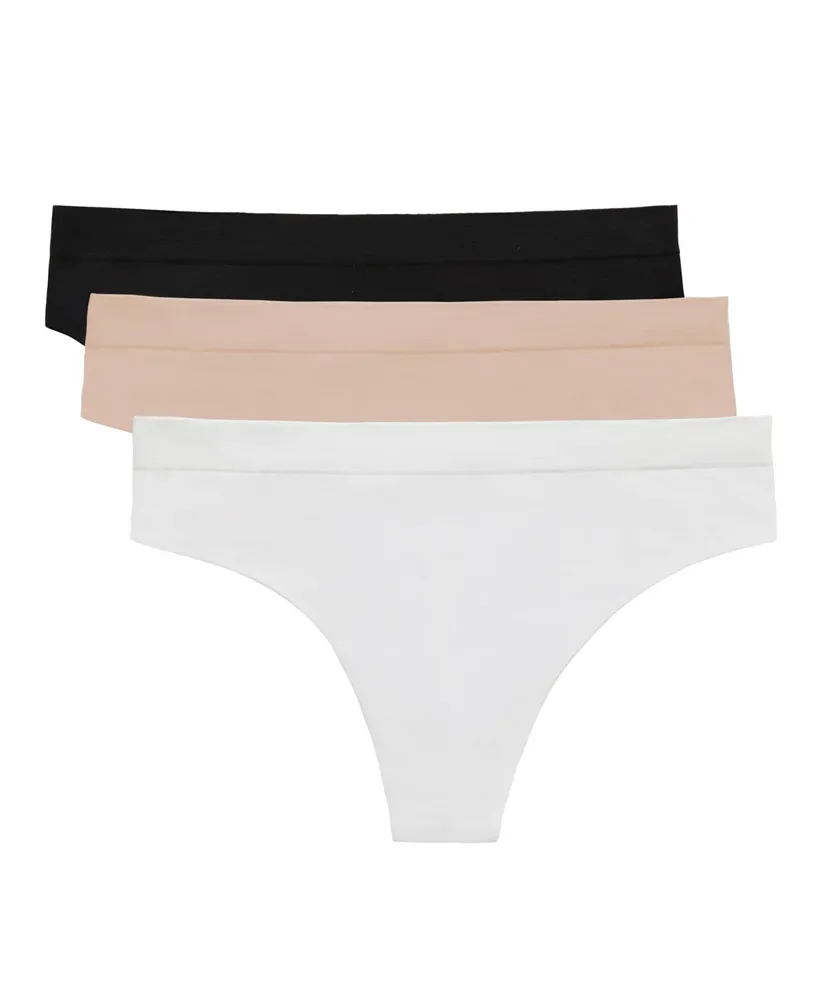 On Gossamer Women's Cabana Cotton Seamless High Cut Brief Underwear, 3-Pack  G0321P3