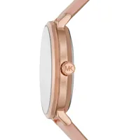 Michael Kors Women's Addyson Quartz Three-Hand Blush Leather Watch 40mm