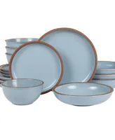 Gibson Elite Lagos Double Bowl-16 Piece Dinnerware Set, Service for 4