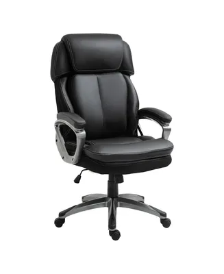 Vinsetto High Back Home Office Chair with Adjustable Height and Wheels, Black