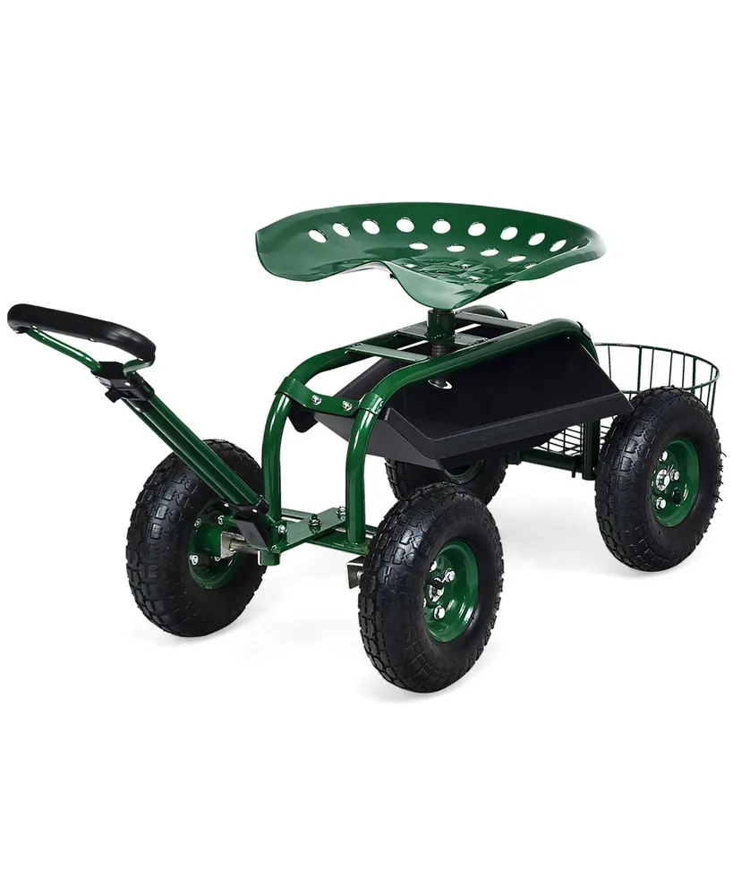 Costway Garden Cart Rolling Work Seat