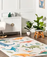 nuLoom Revel Eamon Dinosaur Washable Kids 7' x 9' Area Rug