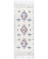 nuLoom Loft Jocelyn Tribal Shag Tasseled 2'6" x 10' Runner Area Rug