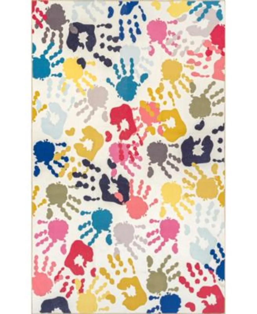 Nuloom Aurora Pinkie Washable Handprint Kids Area Rug