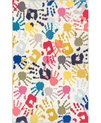 Nuloom Aurora Pinkie Washable Handprint Kids Area Rug