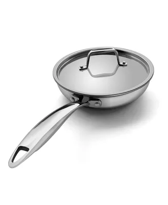 Megacasa 8-Inch Triple-Ply Stainless Steel Fry Pan with Lid