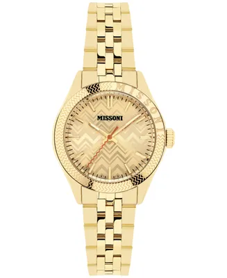 Missoni Women's Swiss Classic Gold Ion Plated Bracelet Watch 34mm