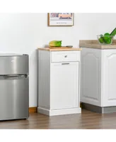 Homcom Hidden Trash Can Container Tilt Opening Kitchen Cabinet Bin, /