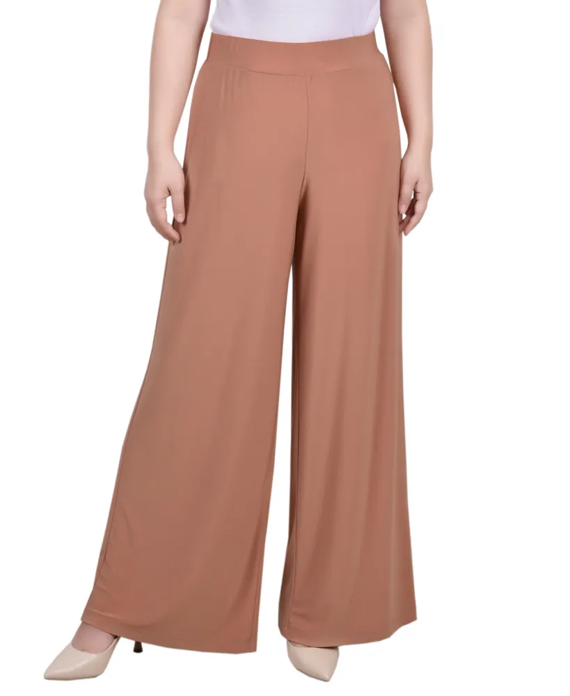 Ny Collection Petite Mid Rise Pull On Wide-Leg Palazzo Pant, & Short