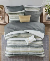 Madison Park Marina Printed Seersucker 8-Pc. Comforter and Coverlet Set