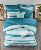 Madison Park Marina Printed Seersucker 8-Pc. Comforter and Coverlet Set