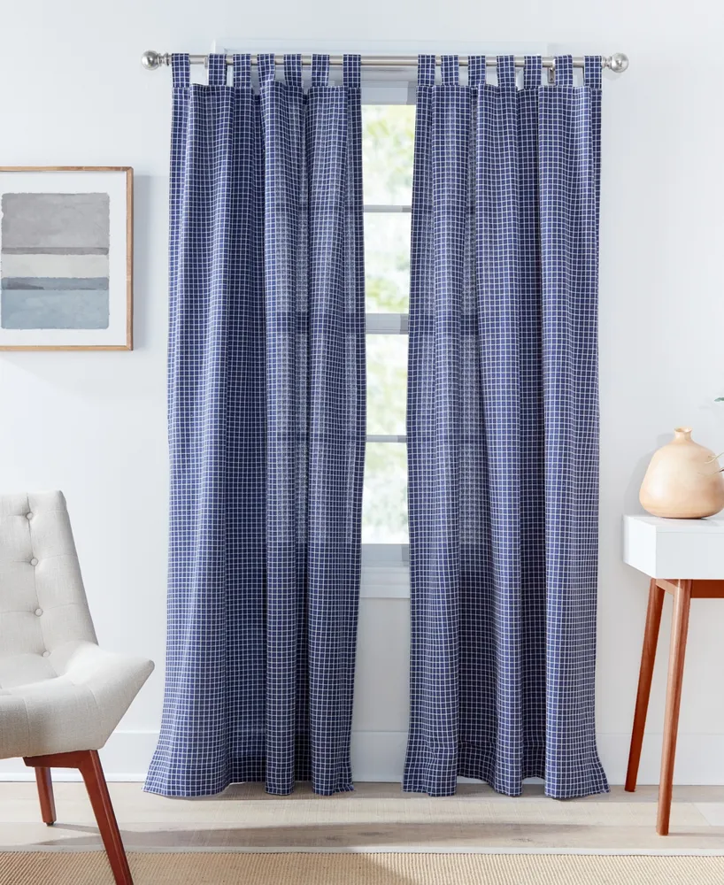 Tommy Hilfiger Mini Check 2-Piece Curtain Panel