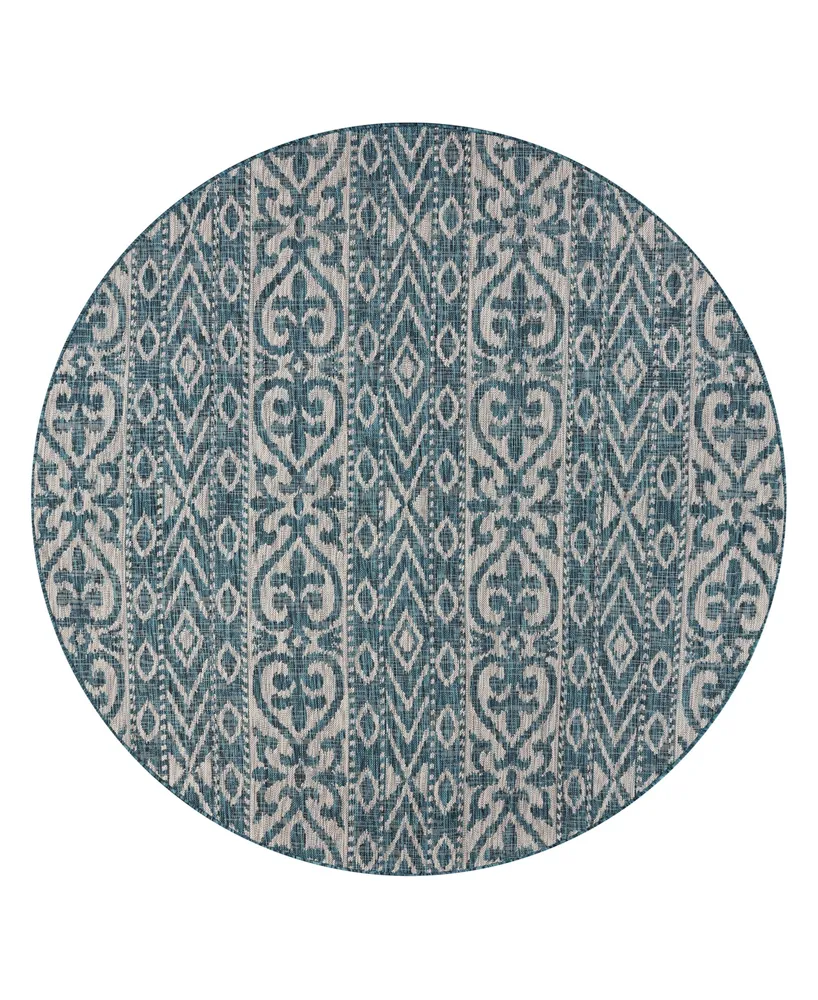 Lr Home Sunny SUNSH81250 7'6" x 7'6" Round Outdoor Area Rug