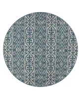 Lr Home Sunny SUNSH81250 7'6" x 7'6" Round Outdoor Area Rug