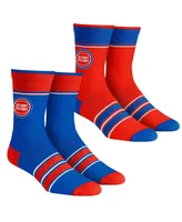 Youth Boys and Girls Rock 'Em Socks Detroit Pistons Multi-Stripe 2-Pack Team Crew Sock Set