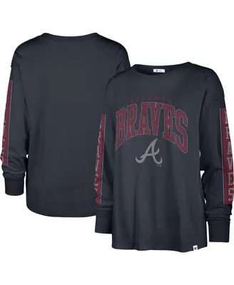 Women's '47 Brand Navy Atlanta Braves Statement Long Sleeve T-shirt