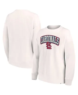 Women's Fanatics Cream St. Louis Cardinals Leopard Pullover Sweatshirt