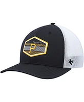 Men's '47 Brand Black, White Pittsburgh Pirates Spring Training Burgess Trucker Snapback Hat