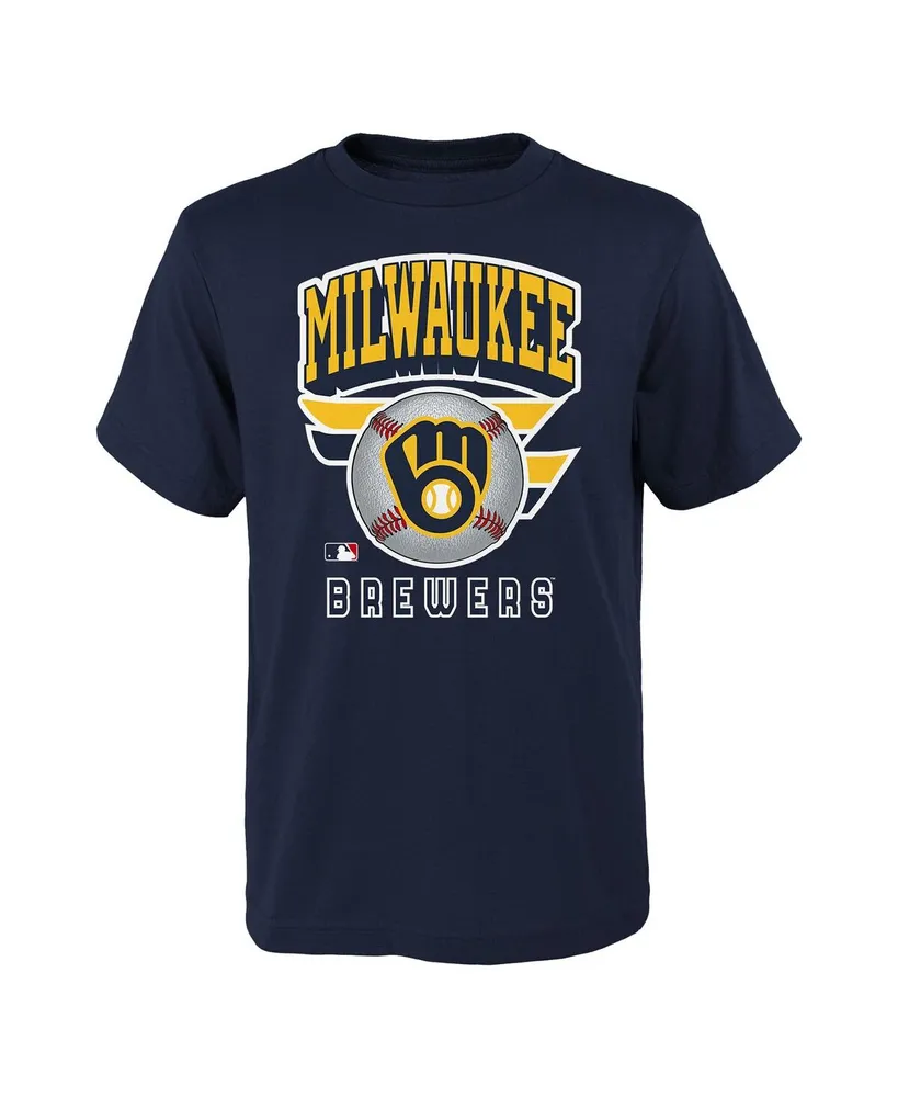 Outerstuff Big Boys and Girls Navy Milwaukee Brewers Ninety Seven T-shirt