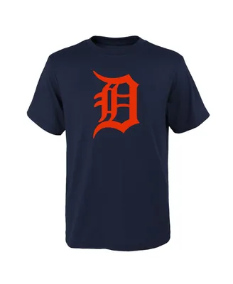 Big Boys and Girls Navy Detroit Tigers Logo Primary Team T-shirt