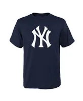 Big Boys and Girls Navy New York Yankees Logo Primary Team T-shirt