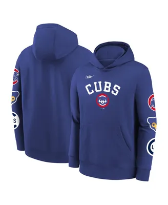 Youth Nike Royal Chicago Cubs Rewind Lefty Pullover Hoodie Size: Extra Large