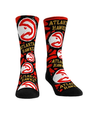 Men's and Women's Rock 'Em Socks Atlanta Hawks Allover Logo Paint Crew