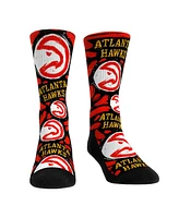 Men's and Women's Rock 'Em Socks Atlanta Hawks Allover Logo Paint Crew