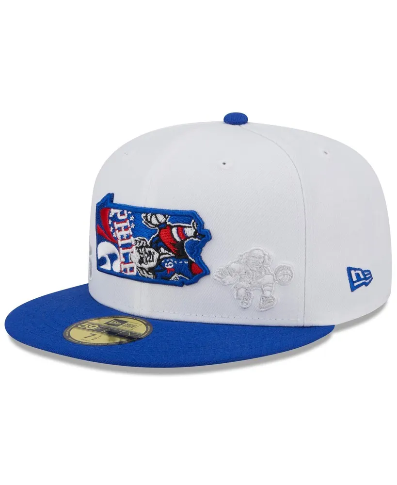 Men's New Era White and Royal Philadelphia 76ers State Pride 59FIFTY Fitted Hat