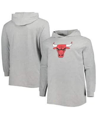 Men's Fanatics Heather Gray Chicago Bulls Big and Tall Pullover Hoodie