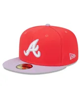 Men's New Era Red and Lavender Atlanta Braves Spring Color Two-Tone 59FIFTY Fitted Hat