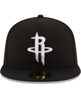 Men's New Era Black Houston Rockets Black and White Logo 59FIFTY Fitted Hat