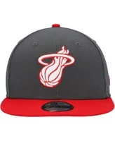 Men's New Era Charcoal, Scarlet Miami Heat Two-Tone Color Pack 9FIFTY Snapback Hat