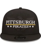 Men's New Era Black Pittsburgh Pirates Patriot Trucker 9FIFTY Snapback Hat