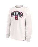 Women's Fanatics Cream St. Louis Cardinals Leopard Pullover Sweatshirt