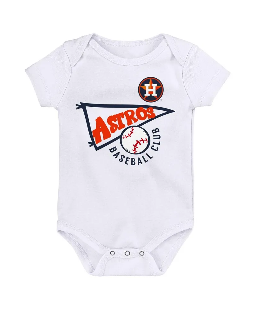 Newborn and Infant Boys and Girls Orange, White, Heather Gray Houston Astros Biggest Little Fan 3-Pack Bodysuit Set