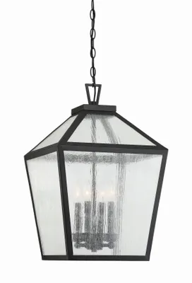 Savoy House Woodstock 4-Light Outdoor Hanging Lantern in Black