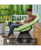 Costway Rattan Papasan Chair Ergonomic Chair 360-degree Swivel