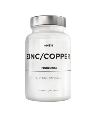 Amen Zinc & Copper, Probiotics, Zinc Picolinate, Supplement - 90ct