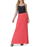 24seven Comfort Apparel Women's Elastic Waist Dressy Maxi Skirt