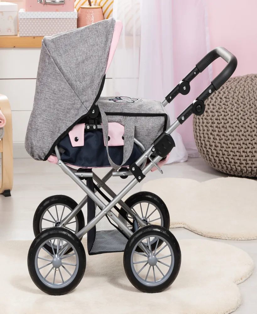 Bayer Design Dolls Grey, Pink, Butterfly Pram City Star