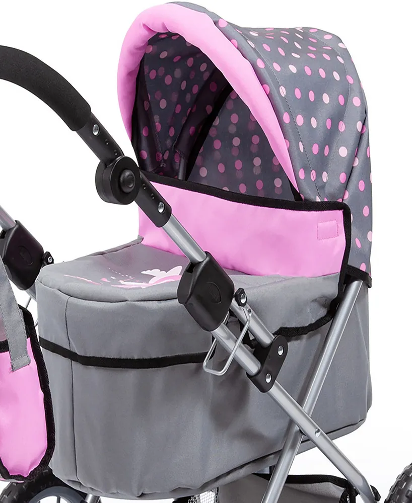 Bayer Design Dolls Grey, Pink, Dots Trendy Pram