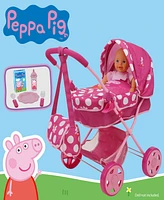 Peppa Pig Baby Classic Pink White Dots Doll Pram Set