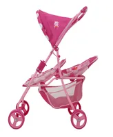Peppa Pig Pink And White Dots Doll Twin Stroller